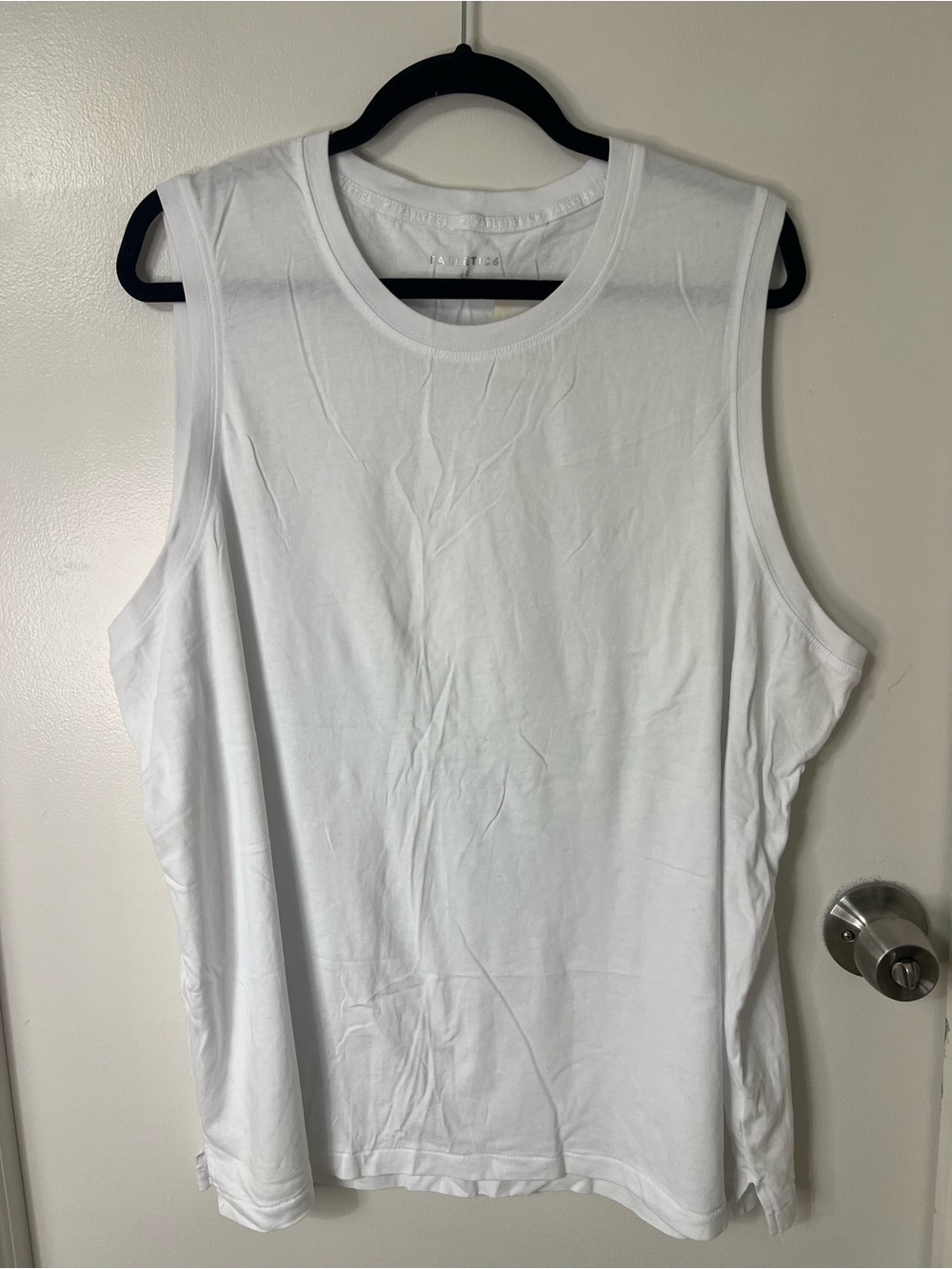 NWT Fabletics White Workout Top Tank Muscle Tank Lounge Athleisure Yoga Gym